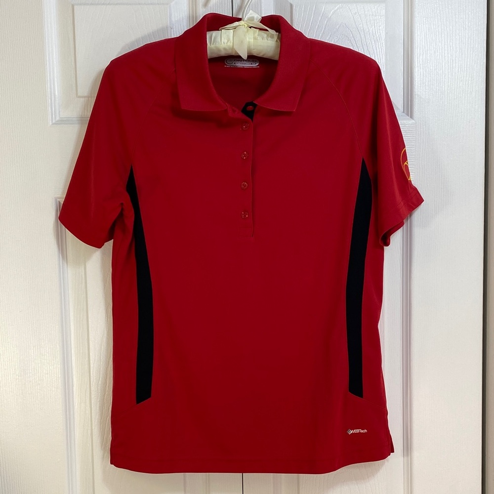 2 for $25 - ONTOUR WEBTech Red Polo Shirt with Black Accents, M